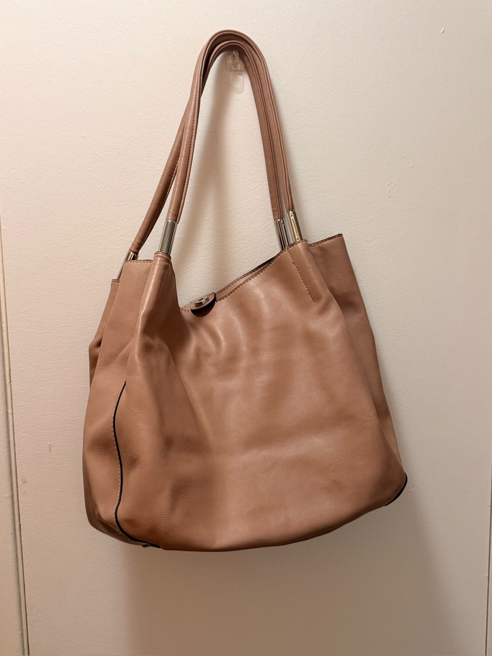 Alfani Mauve Brown Leather Shoulder Bag